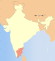 Thumbnail map of India with Tamil Nadu highlighted