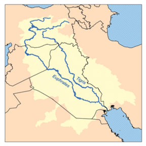 Map of the Tigris-Euphrates Watershed