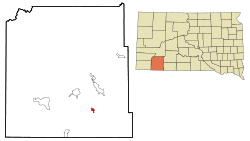 Location in Shannon County and the state of South Dakota