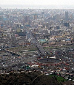 View of Lima District from the San Cristobal hill.