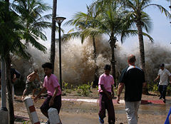 Tsunami strikes Ao Nang, Thailand.