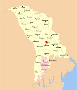 Location of Chişinău in Moldova