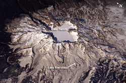 Baekdu Mountain volcano, April 2003