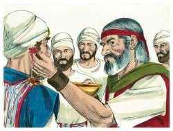 Biblical illustration of Book of Leviticus Chapter 8