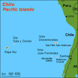 Location of Juan Fernández Islands
