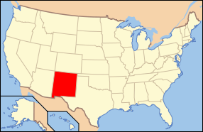 Map of the United States with New Mexico highlighted