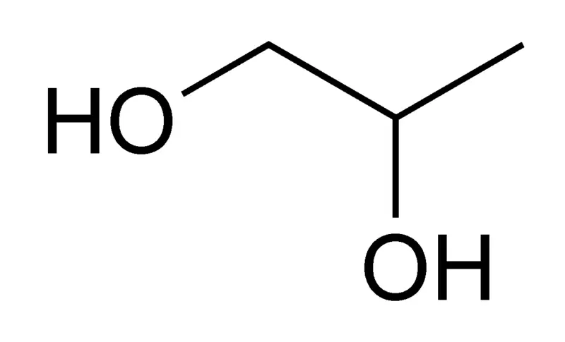 File:Propylene glycol chemical structure.png