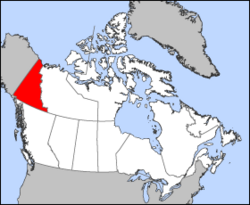 Map of Canada with Yukon highlighted