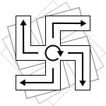 A right-facing swastika may be described as "clockwise"...