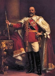 King Edward after his coronation in 1902 painted by Sir Luke Fildes. National Portrait Gallery, London.