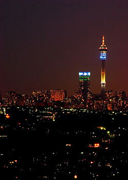 Johannesburg skyline with the Hillbrow Tower in the background