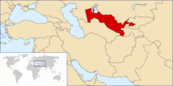 Location of Uzbekistan