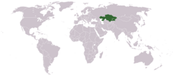 Location of  Kazakhstan (green)