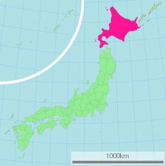 Map of Japan with Hokkaido highlighted