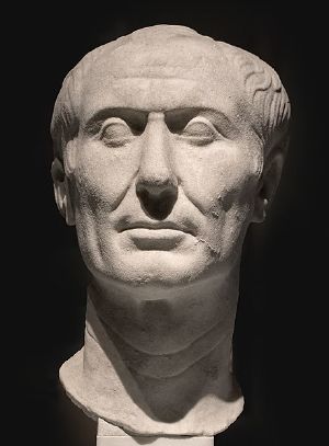 Marble bust of a balding man