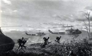 U.S. Army UH-1H Hueys insert ARVN troops at Khâm Đức, Vietnam, 12 July 1970 (79431435).jpg