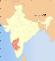 Thumbnail map of India with Karnataka highlighted