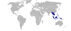Localização da Associação das Nações do Sudeste Asiático