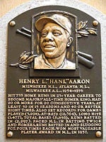 Hank Aaron plaque at the Baseball Hall of Fame