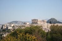 The Parthenon's position on the Acropolis allows it to dominate the city skyline of Athens
