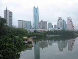Shenzhen reflection showing Shun Hing Square in center