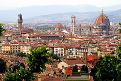 View of Florence skyline with Palazzo Vecchio and Basilica di Santa Maria del Fiore