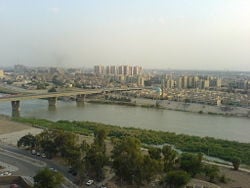 General view of the north-western part of Baghdad city across the Tigris, 2006.