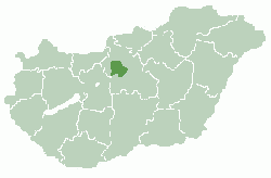Location of Budapest in Hungary