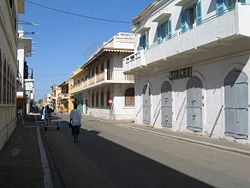 Colonial buildings lining the island of Saint-Louis
