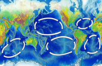 The five major oceanic gyres