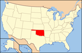 Map of the United States with Oklahoma highlighted