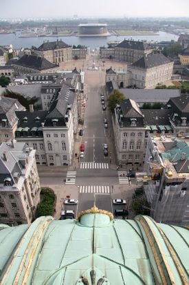 Amalienborg, Copenhagen viewed from the top of the Marble Church