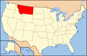Map of the United States with Montana highlighted