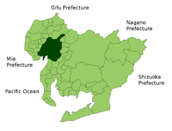 Location of Nagoya in Aichi