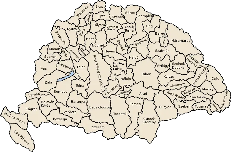 File:Kingdom of Hungary counties.svg
