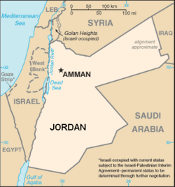 Location of Amman within Jordan.