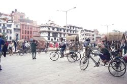 Rickshaw drivers near Durbar Square.