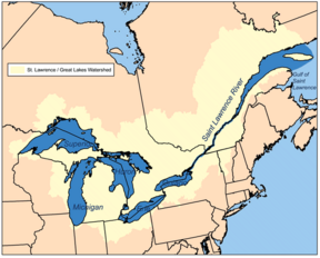 Map of the St. Lawrence/Great Lakes Watershed