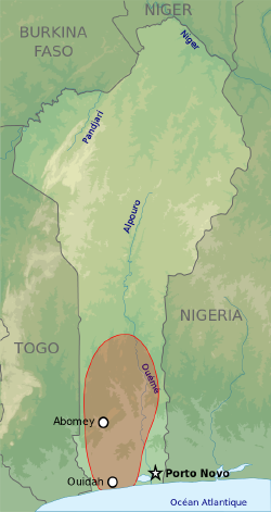 Location of Dahomey Kingdom