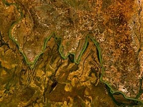 The River Niger meandering like a W.