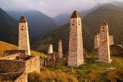 Medieval military towers from Ingushetia, Caucasus Mountains