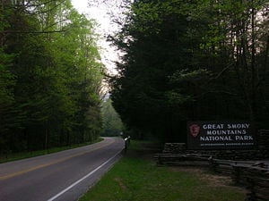 Main Entrance to the Great Smoky Mountains National Park, from Gatlinburg