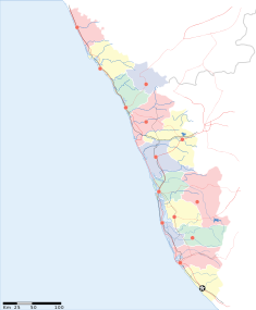 Map indicating the location of Kerala