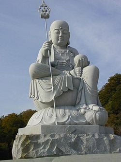 Ksitigarbha statue at Mt. Osore, Japan.