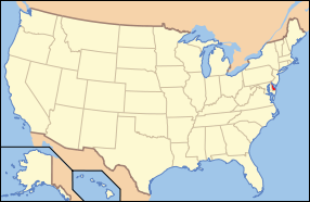 Map of the United States with Delaware highlighted