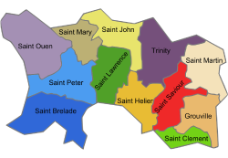 Map of the parishes of Jersey