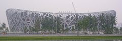 The Beijing National Stadium known as Bird's Nest stadium. Constructed for 2008 Summer Olympic.
