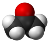 Space-filling model of acetone