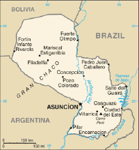 Paraguay with Asunción's location