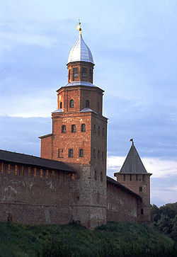 The medieval walls of Novgorod (pictured) withstood many sieges